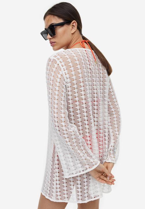 H&M - Crochet-look beach kaftan - cream