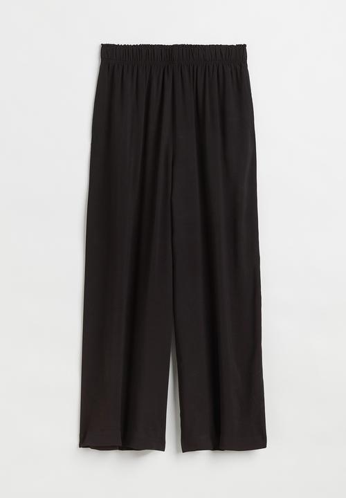 H&M - Cropped pull-on trousers - black