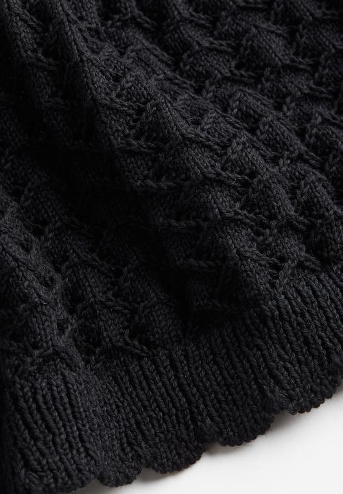 H&M - Crochet-look vest top - black