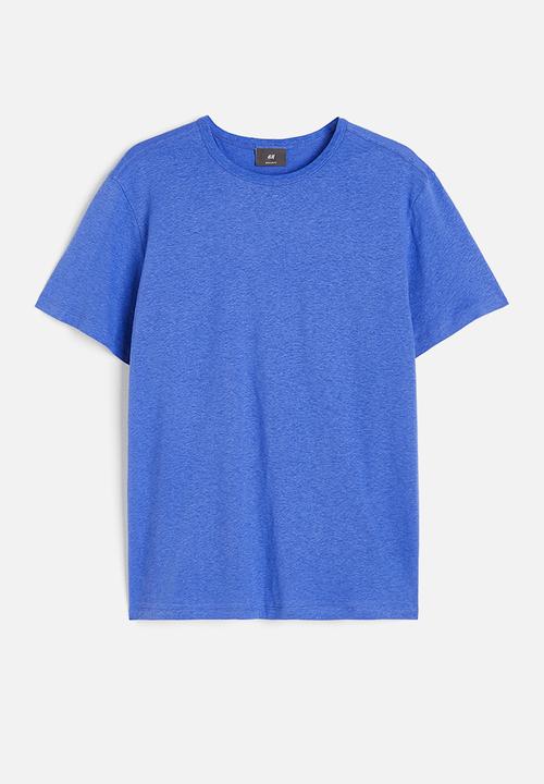 H&M - Regular fit linen-blend t-shirt - blue