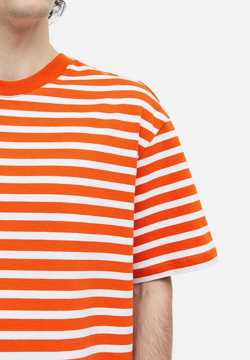 H&M - Relaxed fit cotton t-shirt -  orange striped