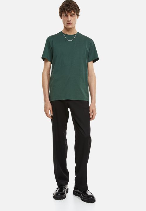 H&M - Regular fit pima cotton t-shirt - dark green