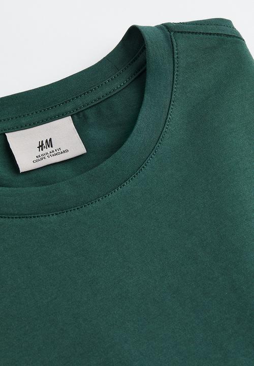 H&M - Regular fit pima cotton t-shirt - dark green