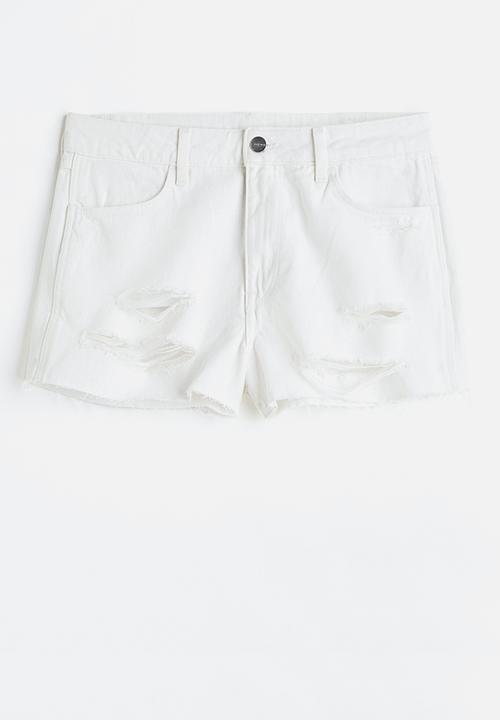 H&M - Cotton denim shorts - white