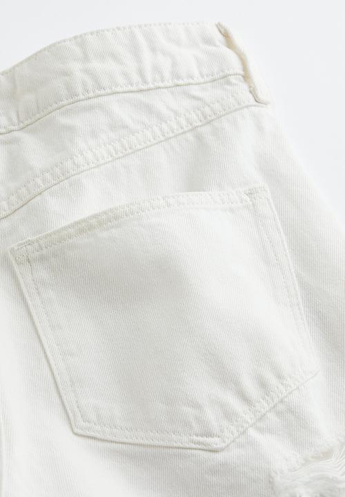 H&M - Cotton denim shorts - white