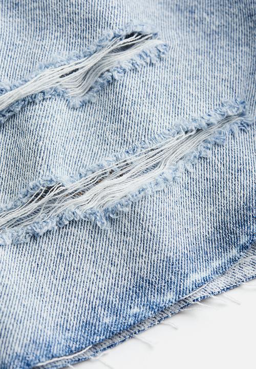 H&M - Cotton denim shorts - light denim blue 