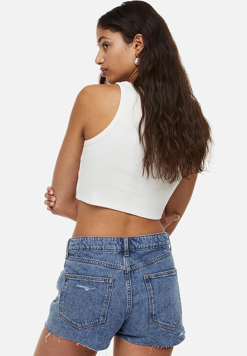 H&M - Cotton denim shorts - denim blue 