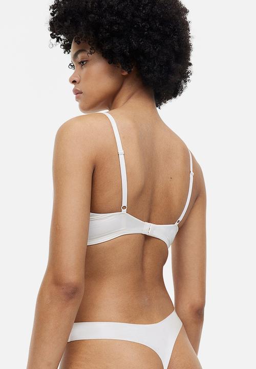 H&M - 4-Pack invisible thong briefs - dark beige & white 