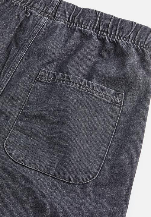H&M - Relaxed denim joggers - grey denim
