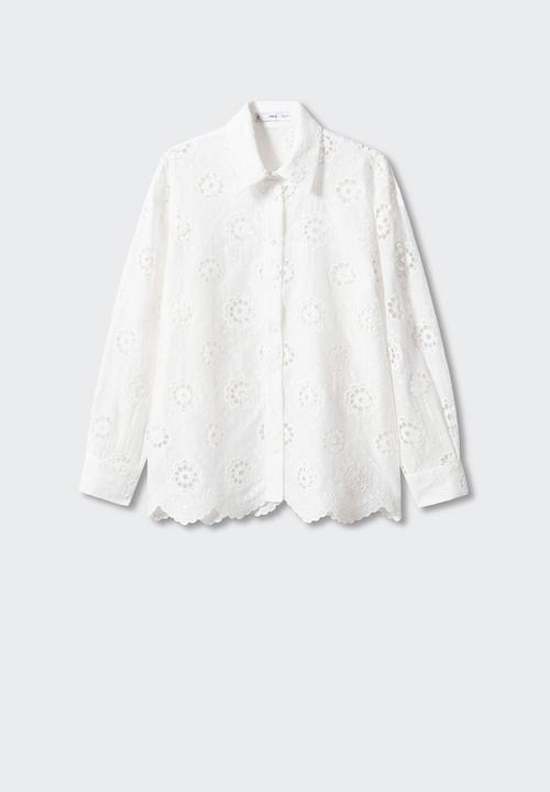 MANGO - Shirt capri - white
