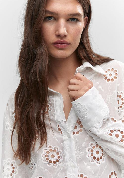 MANGO - Shirt capri - white