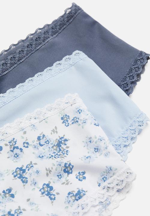 H&M - 3-Pack hipster briefs - white blue floral 