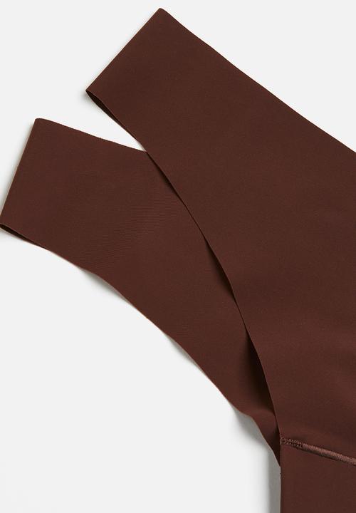 H&M - 4-Pack invisible brazilian briefs - dark brown 