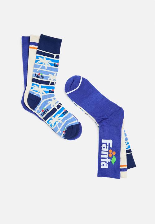 Foot-ies - Fanta sneaker socks 3 pack gift can - multi