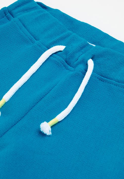 MINOTI - Pique polo and short set - white & blue