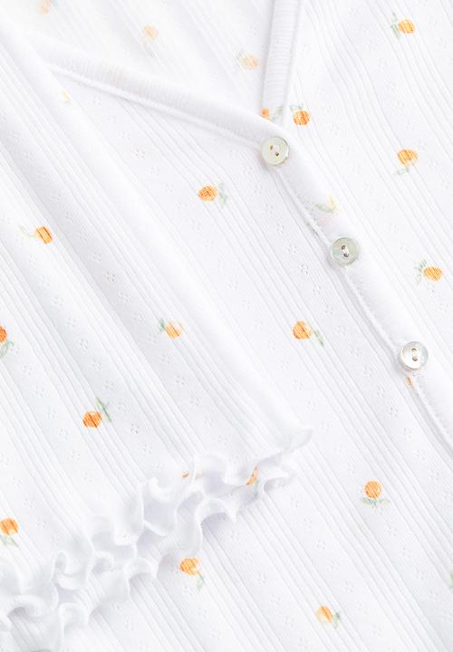 H&M - Pointelle pyjamas - white oranges