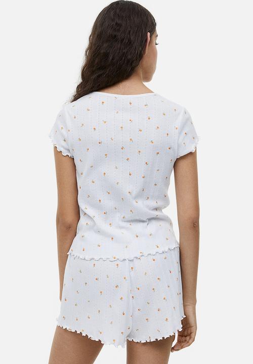 H&M - Pointelle pyjamas - white oranges