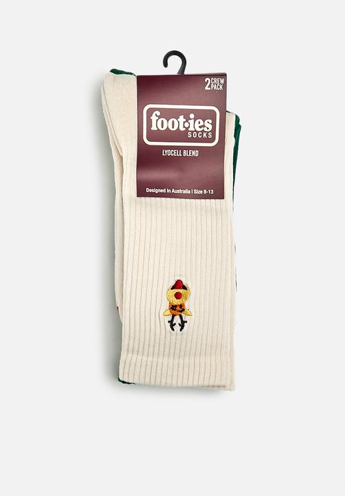 Foot-ies - Cool christmas 2 pack socks - cream/forrest