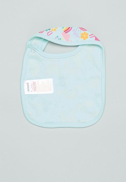 MINOTI - 2 Pack bib - turquoise & yellow