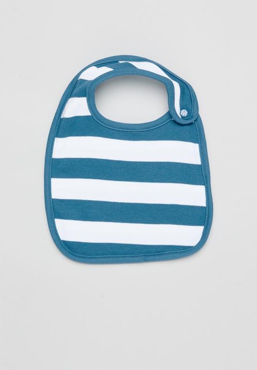 MINOTI - 2 Pack bib - blue & white 