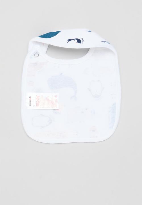 MINOTI - 2 Pack bib - blue & white 