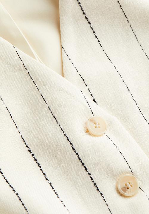 H&M - Linen-blend suit waistcoat - white/striped 
