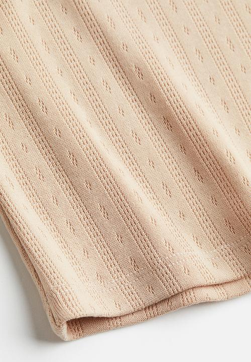H&M - Pointelle jersey top - beige