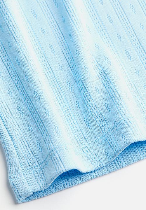 H&M - Pointelle jersey top - light blue
