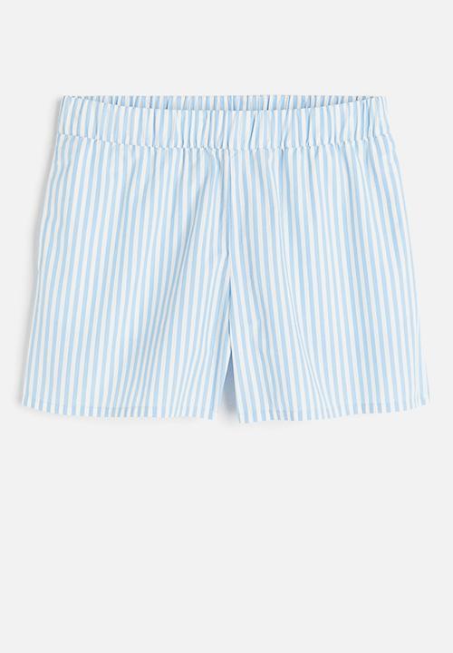 H&M - Pull-on shorts - light blue & white striped