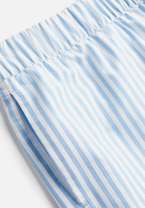 H&M - Pull-on shorts - light blue & white striped