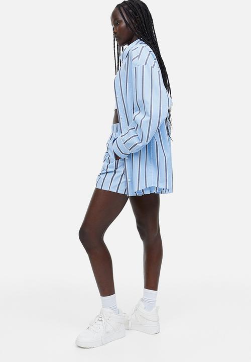 H&M - Pull-on shorts - light blue & white striped