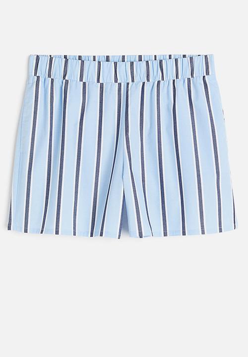 H&M - Pull-on shorts - light blue & white striped