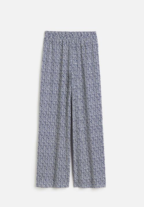 H&M - Pull-on jersey trousers - dark blue patterned