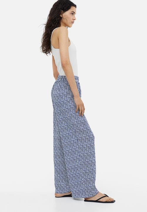 H&M - Pull-on jersey trousers - dark blue patterned