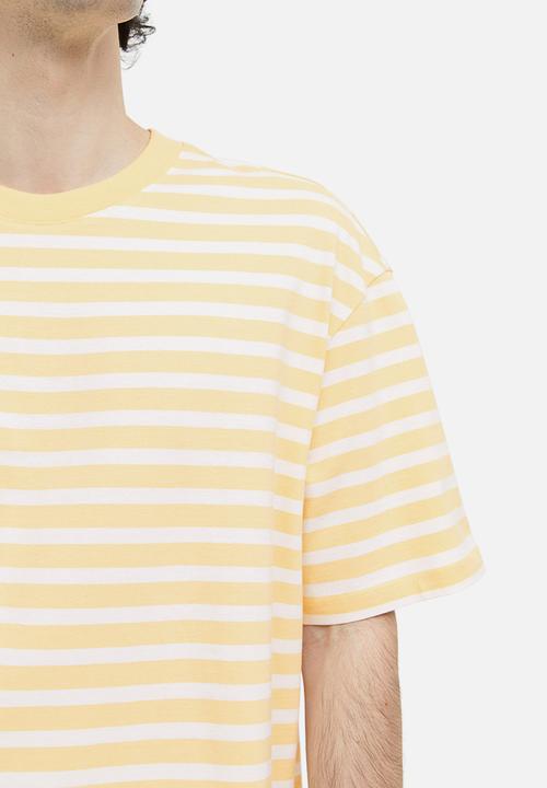 H&M - Relaxed fit cotton t-shirt - white & yellow 