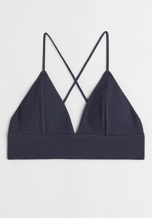 H&M - Padded bikini top - dark blue 