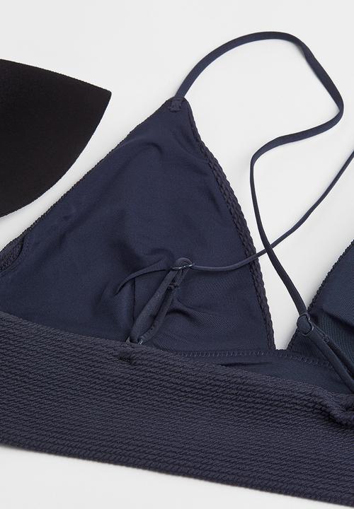 H&M - Padded bikini top - dark blue 
