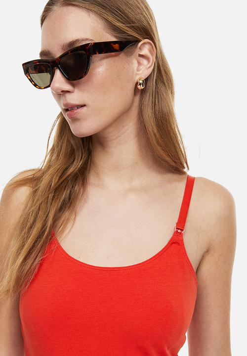 H&M - Mama 2 pack nursing tops - red & light beige 