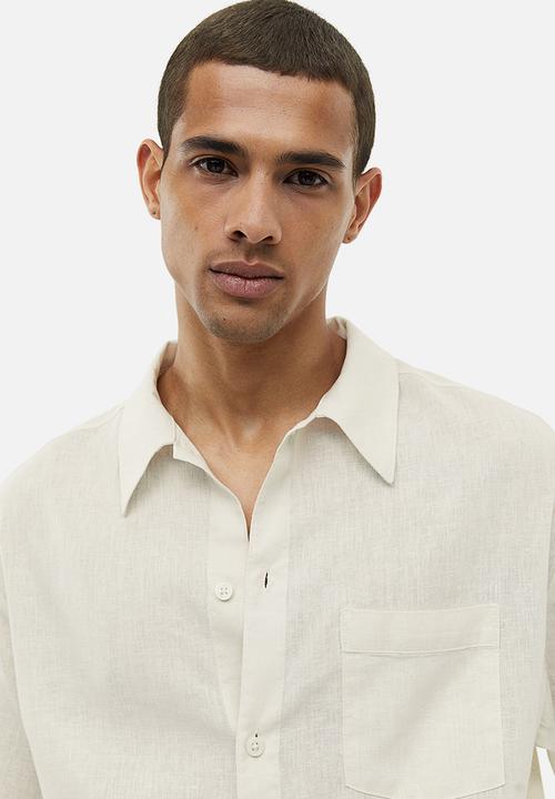 H&M - Relaxed fit linen-blend pyjamas - light beige