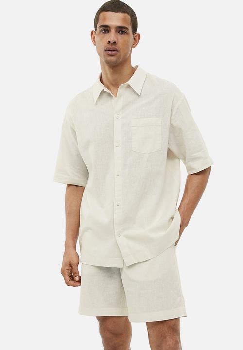 H&M - Relaxed fit linen-blend pyjamas - light beige