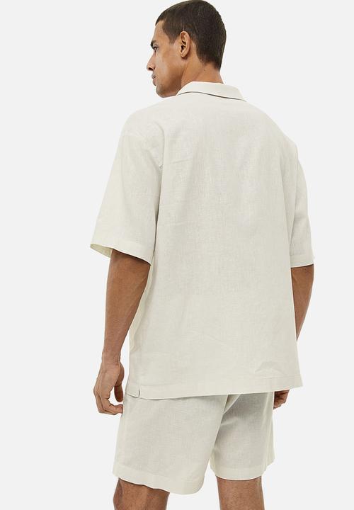 H&M - Relaxed fit linen-blend pyjamas - light beige