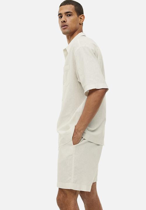 H&M - Relaxed fit linen-blend pyjamas - light beige