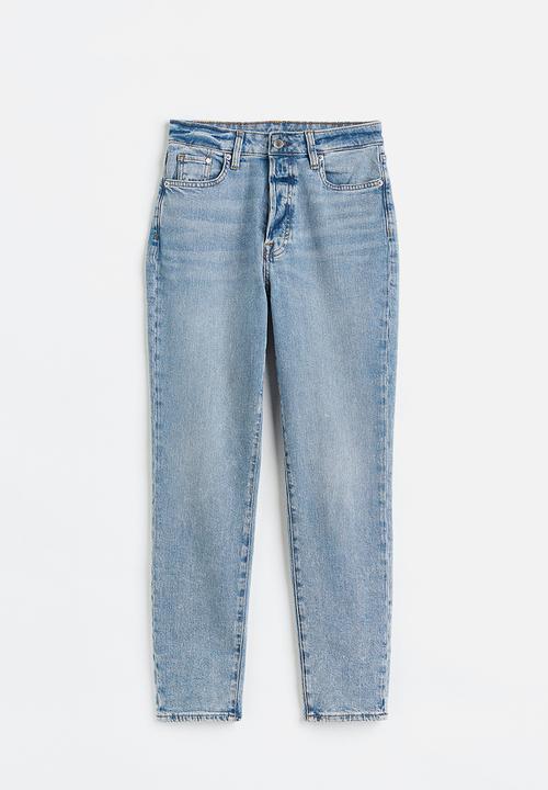 H&M - Mom fit ultra high ankle jeans - light denim blue washed