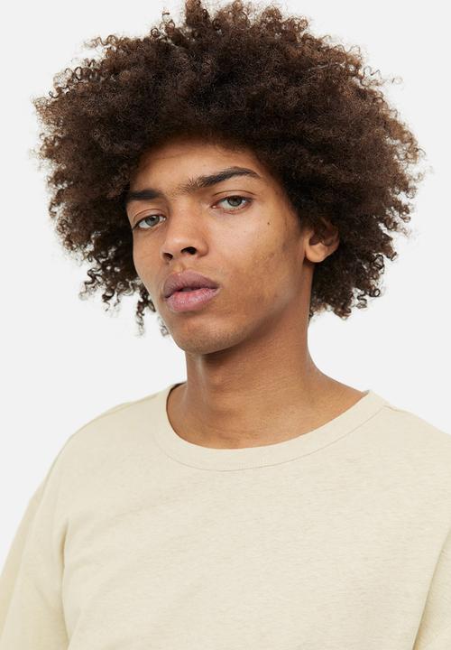 H&M - Relaxed fit linen-blend t-shirt - beige