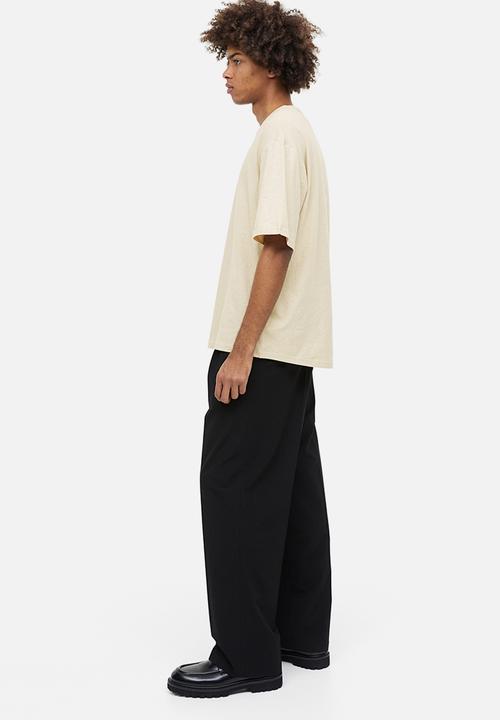 H&M - Relaxed fit linen-blend t-shirt - beige