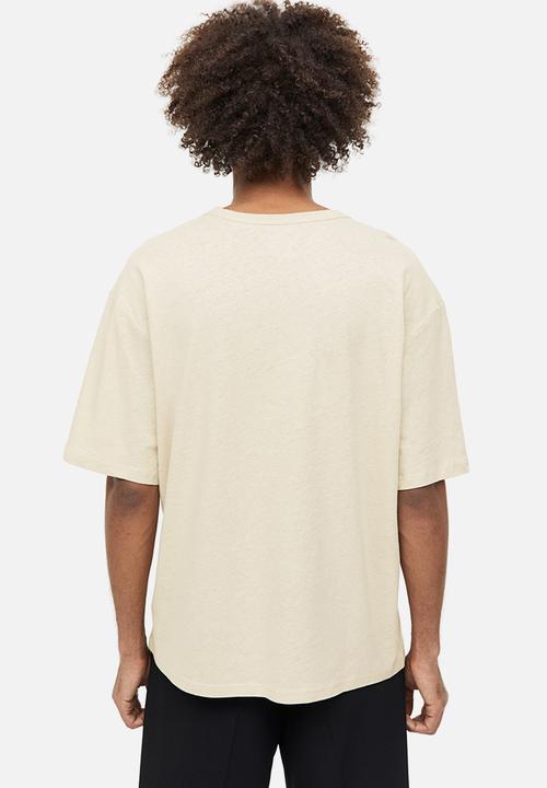 H&M - Relaxed fit linen-blend t-shirt - beige
