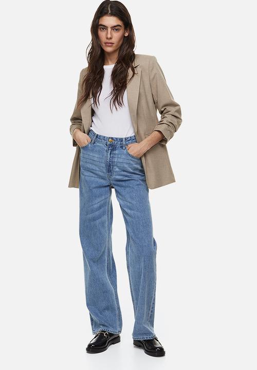 H&M - Gathered-sleeve blazer - beige