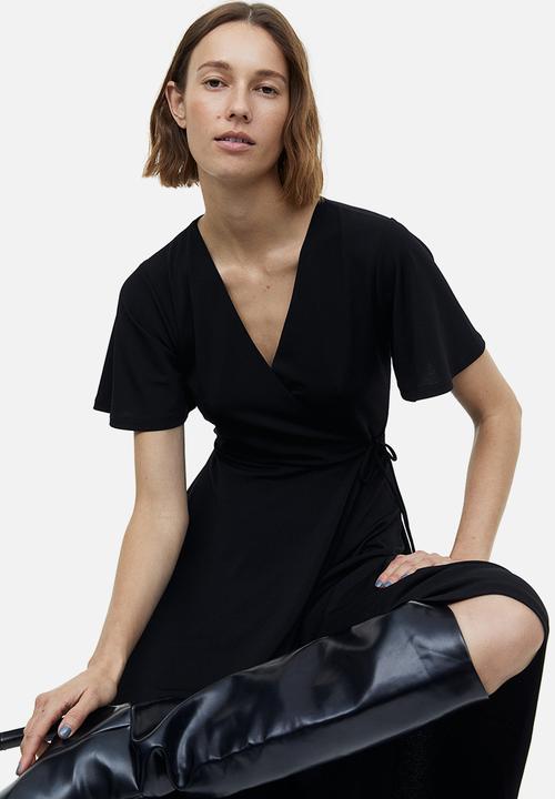 H&M - Jersey wrap dress - black