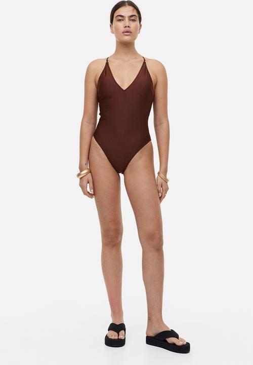 H&M - High leg swimsuit - brown