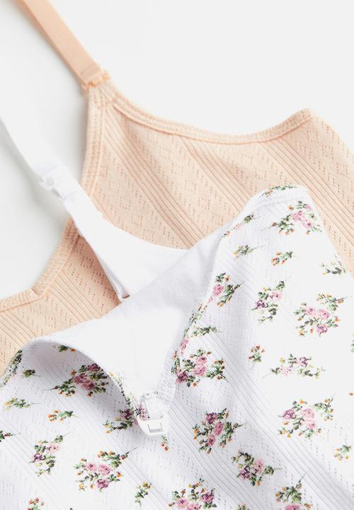 H&M - Mama 2 pack nursing vest tops - white small flowers